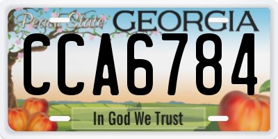 GA license plate CCA6784