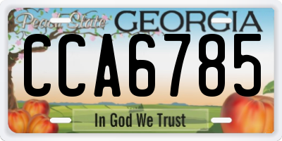 GA license plate CCA6785