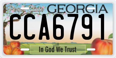 GA license plate CCA6791