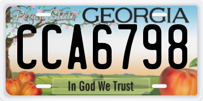 GA license plate CCA6798