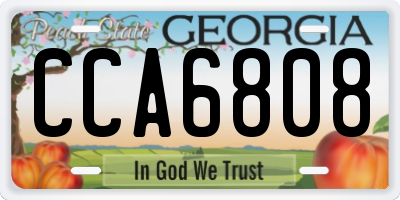 GA license plate CCA6808