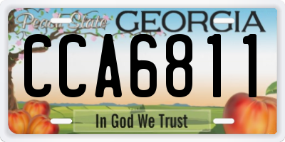 GA license plate CCA6811