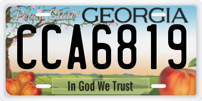 GA license plate CCA6819