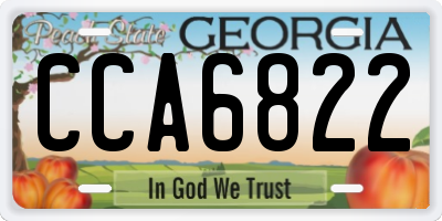 GA license plate CCA6822