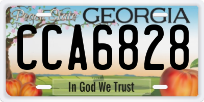 GA license plate CCA6828