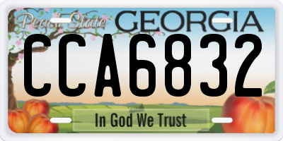 GA license plate CCA6832