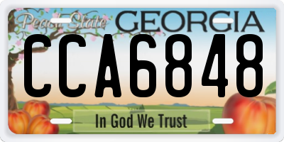 GA license plate CCA6848