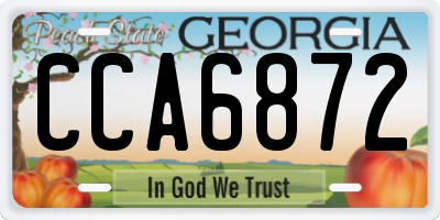 GA license plate CCA6872