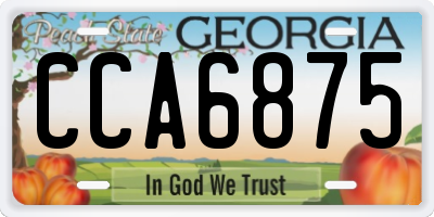 GA license plate CCA6875