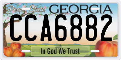 GA license plate CCA6882