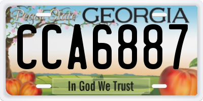 GA license plate CCA6887