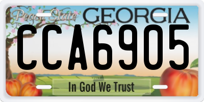 GA license plate CCA6905