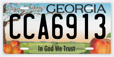 GA license plate CCA6913