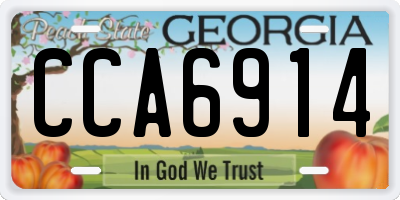 GA license plate CCA6914
