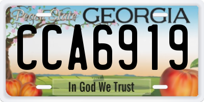 GA license plate CCA6919