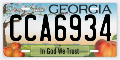 GA license plate CCA6934