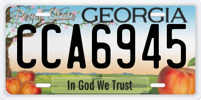 GA license plate CCA6945