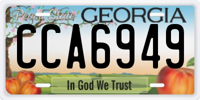 GA license plate CCA6949