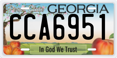 GA license plate CCA6951