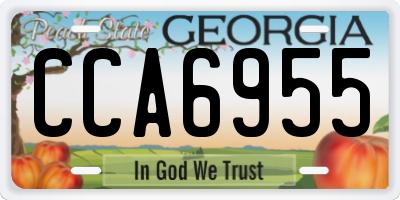 GA license plate CCA6955
