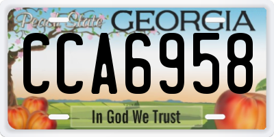 GA license plate CCA6958