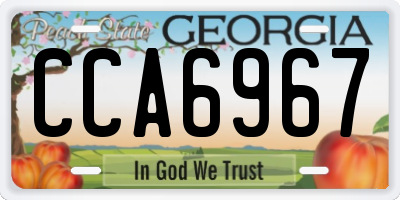 GA license plate CCA6967