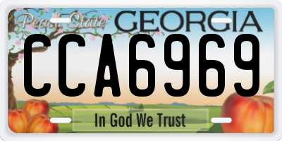 GA license plate CCA6969