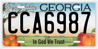 GA license plate CCA6987