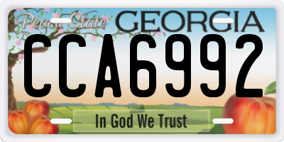 GA license plate CCA6992