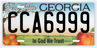 GA license plate CCA6999