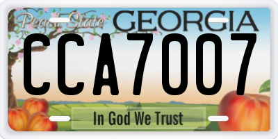 GA license plate CCA7007