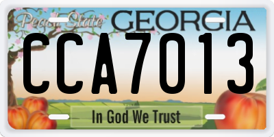 GA license plate CCA7013
