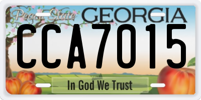 GA license plate CCA7015