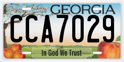 GA license plate CCA7029