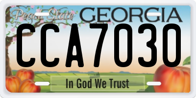 GA license plate CCA7030