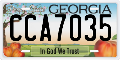 GA license plate CCA7035