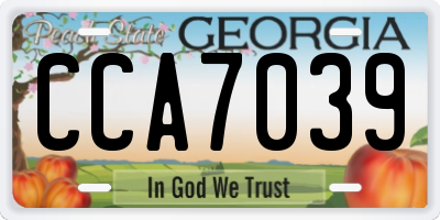 GA license plate CCA7039