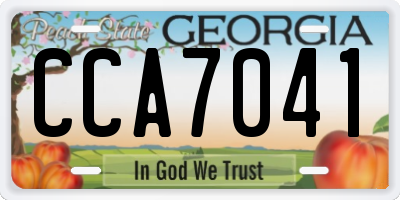 GA license plate CCA7041
