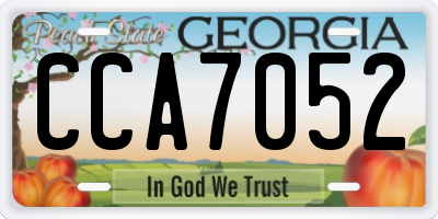 GA license plate CCA7052