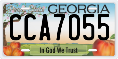 GA license plate CCA7055