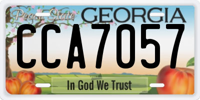 GA license plate CCA7057