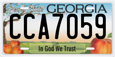 GA license plate CCA7059