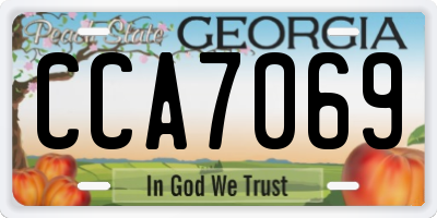 GA license plate CCA7069