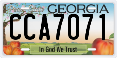 GA license plate CCA7071