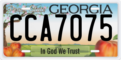 GA license plate CCA7075