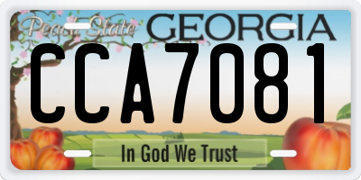 GA license plate CCA7081
