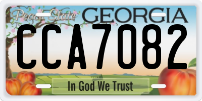 GA license plate CCA7082