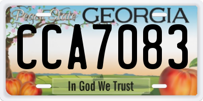 GA license plate CCA7083