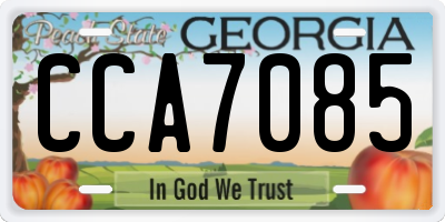 GA license plate CCA7085