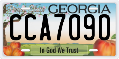 GA license plate CCA7090